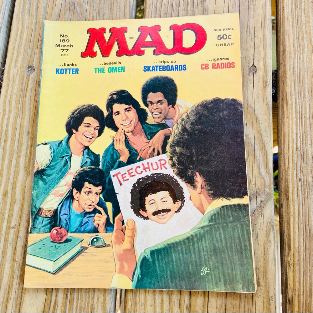 Vintage Mad Magazine # 189 March 1977 Mr. Kotter, John Travolta